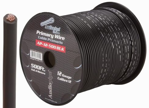 Audiopipe 12 Gauge Primary Wire (Black, 500ft) in Saudi Arabia