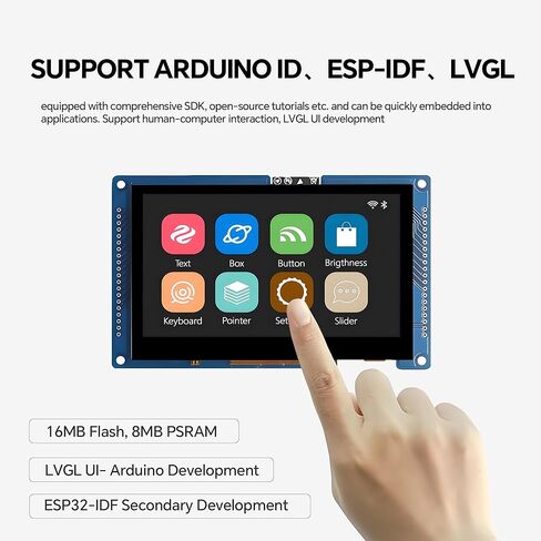ESP32-S3 Display 4.3inch IPS 800 * 480 ESP32 Capacitive Touch Screen, Compatible with WiFi Arduino,LVGL,32-bitLX7 Dual-Core Processor, Up to 240MHz,Supports W-i-F-i&Blue-Too-th in Saudi Arabia