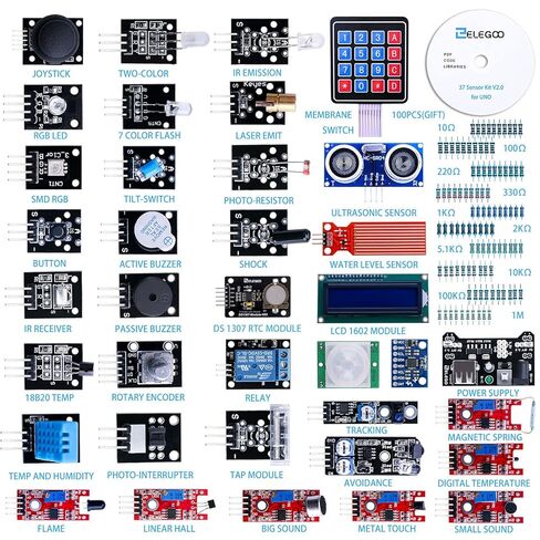 ELEGOO Mega R3 Project The Most Complete Ultimate Starter Kit & ELEGOO Upgraded 37 in 1 Sensor Modules Kit in Saudi Arabia