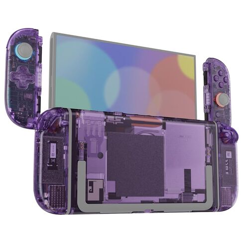 eXtremeRate DIY Replacement Shell Buttons (D-Pad Ver) for Nintendo Switch 2, Full Set Rear Back Plate Controller Housing Buttons for Switch 2 Console & Joycon 2 - Deluxe Version - Clear Atomic Purple in Saudi Arabia