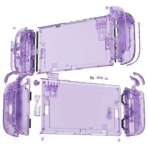eXtremeRate DIY Replacement Shell Buttons (D-Pad Ver) for Nintendo Switch 2, Full Set Rear Back Plate Controller Housing Buttons for Switch 2 Console & Joycon 2 - Deluxe Version - Clear Atomic Purple in Saudi Arabia