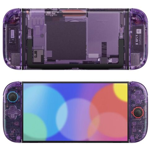 eXtremeRate DIY Replacement Shell Buttons (D-Pad Ver) for Nintendo Switch 2, Full Set Rear Back Plate Controller Housing Buttons for Switch 2 Console & Joycon 2 - Deluxe Version - Clear Atomic Purple in Saudi Arabia