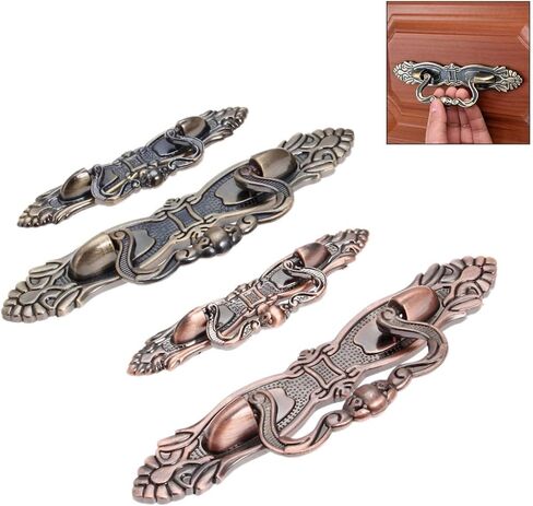 Cabinet Drawer Handle 64/96mm Furniture Handle Vintage Zinc Alloy Door Pull Knob Dresser Drawer Cabinet Cupboard Wardrobe Kitchen Pull Handle(A 64mm) in Saudi Arabia