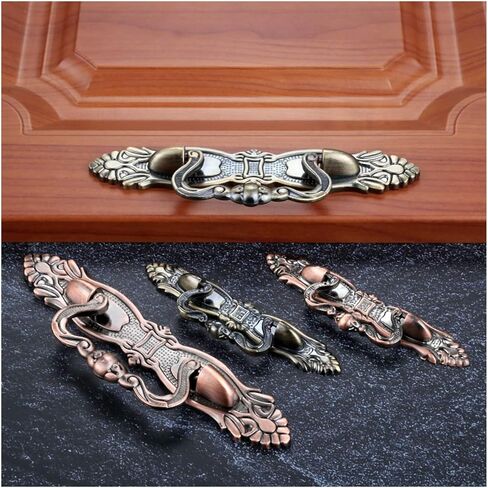 Cabinet Drawer Handle 64/96mm Furniture Handle Vintage Zinc Alloy Door Pull Knob Dresser Drawer Cabinet Cupboard Wardrobe Kitchen Pull Handle(A 64mm) in Saudi Arabia