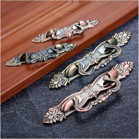 Cabinet Drawer Handle 64/96mm Furniture Handle Vintage Zinc Alloy Door Pull Knob Dresser Drawer Cabinet Cupboard Wardrobe Kitchen Pull Handle(A 64mm) in Saudi Arabia