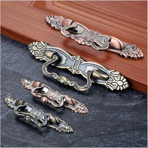 Cabinet Drawer Handle 64/96mm Furniture Handle Vintage Zinc Alloy Door Pull Knob Dresser Drawer Cabinet Cupboard Wardrobe Kitchen Pull Handle(A 64mm) in Saudi Arabia