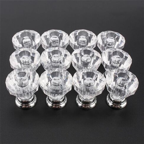 Cabinet Drawer Handle 25mm 10 Pack Tranparent Acrylic Kitchen Door Knobs Clear Drawer Cabinet Dresser Cupboard Pull Handle Bedroom Dropping in Saudi Arabia