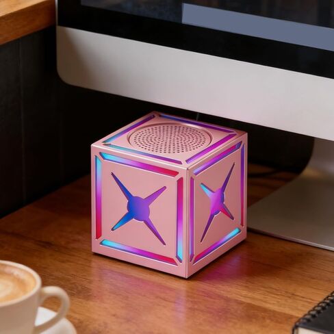 EBTOOLS Miniature Speaker, 5W Composite Metal Driver with RGB Lights, Portable Wireless Speaker for Phone Laptop Tablet, 5.3, Home Party Outdoor Travel (Pink) in Saudi Arabia