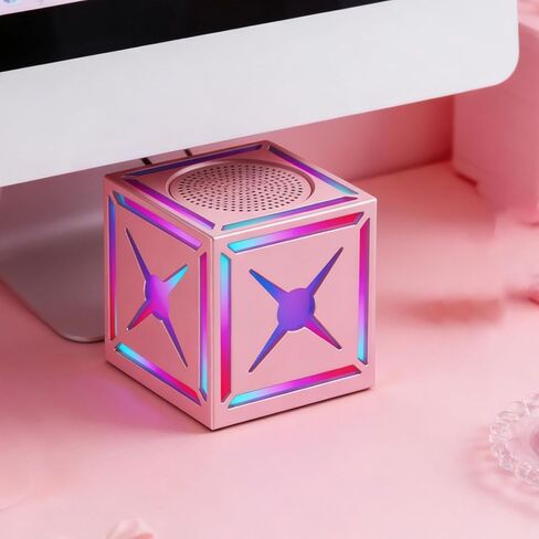 EBTOOLS Miniature Speaker, 5W Composite Metal Driver with RGB Lights, Portable Wireless Speaker for Phone Laptop Tablet, 5.3, Home Party Outdoor Travel (Pink) in Saudi Arabia