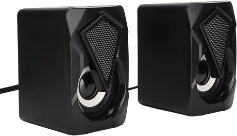X2 مكبر صوت صغير لسطح المكتب، مصابيح LED ملونة RGB، سماعات كمبيوتر محمولة تعمل بمنفذ USB مع مدخل Aux 3.5 مم، للكمبيوتر المكتبي المنزلي والكمبيوتر المحمول والكمبيوتر اللوحي in Kuwait