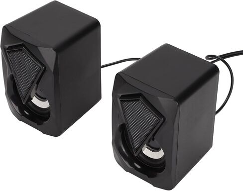 X2 مكبر صوت صغير لسطح المكتب، مصابيح LED ملونة RGB، سماعات كمبيوتر محمولة تعمل بمنفذ USB مع مدخل Aux 3.5 مم، للكمبيوتر المكتبي المنزلي والكمبيوتر المحمول والكمبيوتر اللوحي in Kuwait