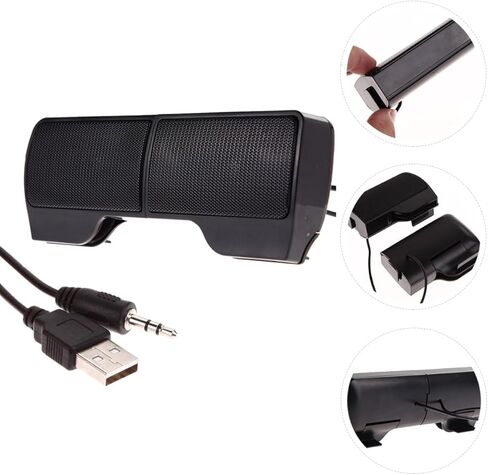 USB Computer Speakers Clip-on with USB Power, Wired Desktop Monitor Voice Box for Home Office and Dormitory Use in Saudi Arabia