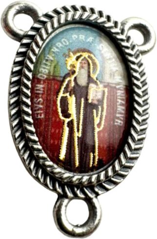 Westmon Works St Benedict Rosary Centerpiece from Italy Metal Center with USA Made Prayer Card in Saudi Arabia