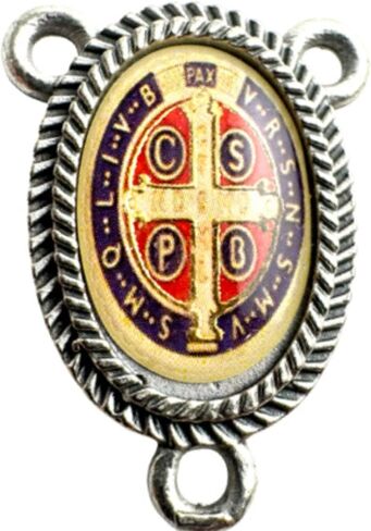 Westmon Works St Benedict Rosary Centerpiece from Italy Metal Center with USA Made Prayer Card in Saudi Arabia