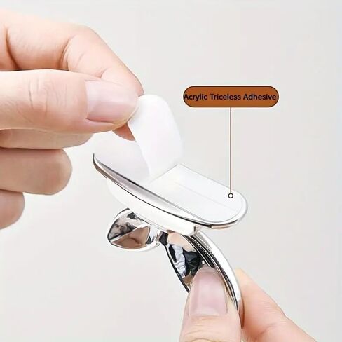 2PCS Toilet Seat Lifters Hygienic Adhesive Handle Hook Reduce Touch For Home Bathroom Office Public Restrooms Hands Clean, Silvery in Saudi Arabia