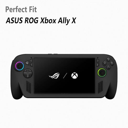 حافظة سيليكون Geiomoo لجهاز ASUS ROG Xbox Ally X، غطاء حماية ناعم مضاد للخدش ومقاوم للصدمات (أسود) in Kuwait