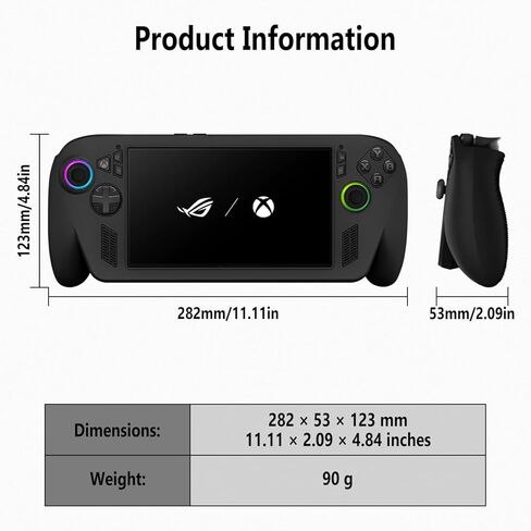 حافظة سيليكون Geiomoo لجهاز ASUS ROG Xbox Ally X، غطاء حماية ناعم مضاد للخدش ومقاوم للصدمات (أسود) in Kuwait