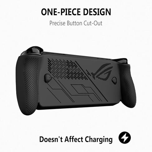 حافظة سيليكون Geiomoo لجهاز ASUS ROG Xbox Ally X، غطاء حماية ناعم مضاد للخدش ومقاوم للصدمات (أسود) in Kuwait