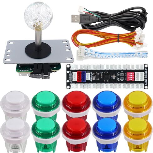 SJ@JX All-Button Arcade Controller with Microswitch Button Raspberry Pi RP2040 Encoder, Ultra-Low Latency Fight Game Joystick for PC and Nintendo Switch 2 in Saudi Arabia