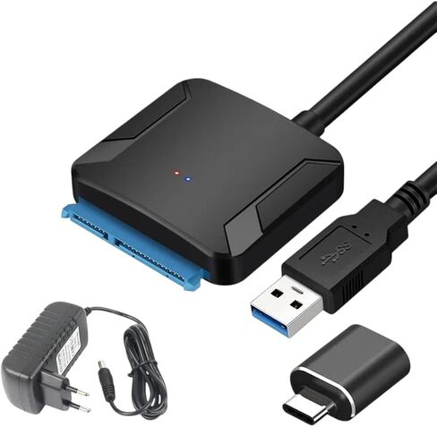 كابل محول SATA إلى USpB 3.0 لمحول قرص صلب 3.5/2.5 بوصة SSD HDD SATA III يدعم UASP مع استبدال محول الطاقة 12 فولت لتصنيع المعدات الأصلية in Kuwait