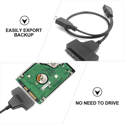 كابل بيانات القرص الصلب 5 بوصة USB إلى محول لأجهزة الكمبيوتر المحمول SSD الخارجية، يعمل بمنفذ USB سهل قطعتين لنقل البيانات والنسخ الاحتياطي in Saudi Arabia