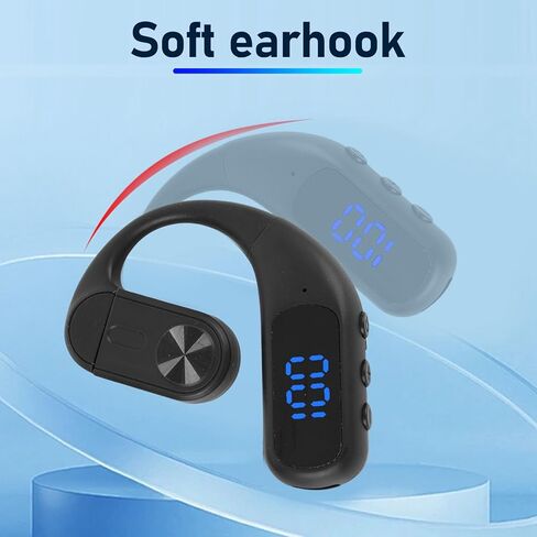 Earhook Earphone, Lightweight Wireless Headset with 180 Degree Rotating Axes and DT40 Directional Sound Technology, for Gaming Video Calls and Long Time Wearing Comfort (Black) in Kuwait