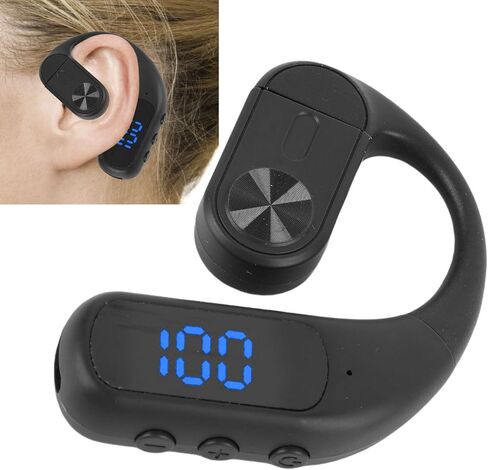 Earhook Earphone, Lightweight Wireless Headset with 180 Degree Rotating Axes and DT40 Directional Sound Technology, for Gaming Video Calls and Long Time Wearing Comfort (Black) in Kuwait