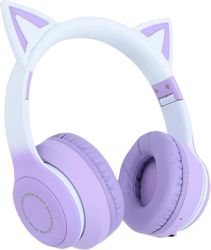Bewinner Wireless Gaming Headset for PC, Bluetooth 5.3 Headset with LED Light, 3.5mm AUX, Detachable Microphone, Foldable Comfort Wireless Headphones for Laptop, Mobile (Pink) in Saudi Arabia