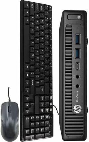 كمبيوتر HP Mini PC Desktop 600 G2، كمبيوتر صغير ProDesk 600G2، معالج Intel Core الجيل السادس، ذاكرة وصول عشوائي 16 جيجابايت، 256 جيجابايت SSD، لوحة مفاتيح وماوس، Windows 11 Pro (متجدد) in Kuwait