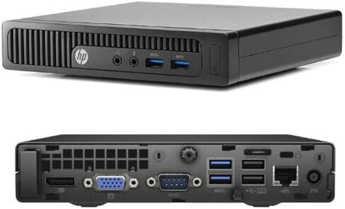 كمبيوتر HP Mini PC Desktop 600 G2، كمبيوتر صغير ProDesk 600G2، معالج Intel Core الجيل السادس، ذاكرة وصول عشوائي 16 جيجابايت، 256 جيجابايت SSD، لوحة مفاتيح وماوس، Windows 11 Pro (متجدد) in Kuwait
