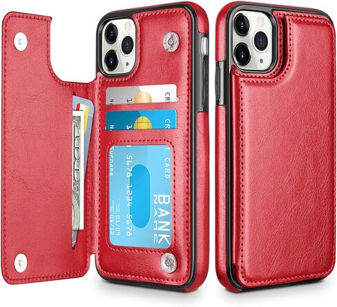 HianDier Wallet Case for iPhone 11 Pro Max Case Slim Protective Case with Credit Card Slot Holder Flip Folio Soft PU Leather Magnetic Closure Cover for 2019 iPhone 11 Pro Max 6.5 Inches, Black in Saudi Arabia