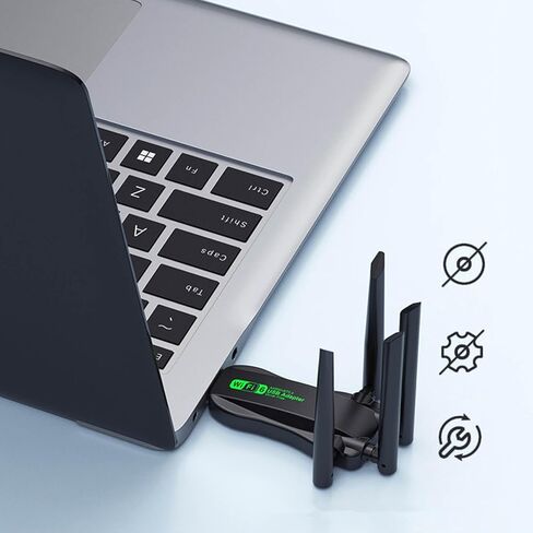 محول USB واي فاي 6 لاسلكي بلوتوث 5.4 محول ثنائي النطاق 2.4 جيجا/5 جيجا هرتز مع هوائي in Kuwait