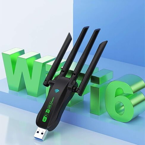 محول USB واي فاي 6 لاسلكي بلوتوث 5.4 محول ثنائي النطاق 2.4 جيجا/5 جيجا هرتز مع هوائي in Kuwait