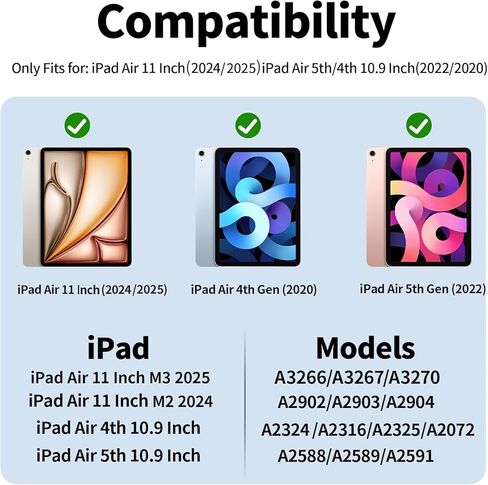 حافظة رفيعة لجهاز iPad Air 11 بوصة M3/M2 2025/2024، iPad Air الجيل الخامس 2022 / الجيل الرابع 2020 10.9 بوصة، غطاء خلفي شفاف من البولي كربونات مع حامل أقلام، تنبيه/غفو تلقائي، رمادي in Kuwait
