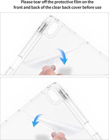 حافظة رفيعة لجهاز iPad Air 11 بوصة M3/M2 2025/2024، iPad Air الجيل الخامس 2022 / الجيل الرابع 2020 10.9 بوصة، غطاء خلفي شفاف من البولي كربونات مع حامل أقلام، تنبيه/غفو تلقائي، رمادي in Kuwait