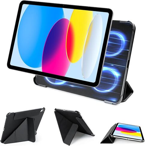 SPARIN Magnetic Case for iPad A16 11th/10th Gen (2025/2022), Origami Stand Cover with Auto Sleep/Wake, Multi-Angle Viewing, Hidden Pencil Holder, Ultra Slim Lightweight & Stable on Sofa/Bed - Black in Saudi Arabia