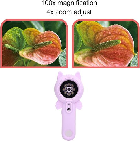 Handheld Digital Microscope Camera 16x Magnification 4X Zoom 2 Inch Screen 1080P Pocket Magnifying Glass Photo Video Recording (Purple) in Saudi Arabia
