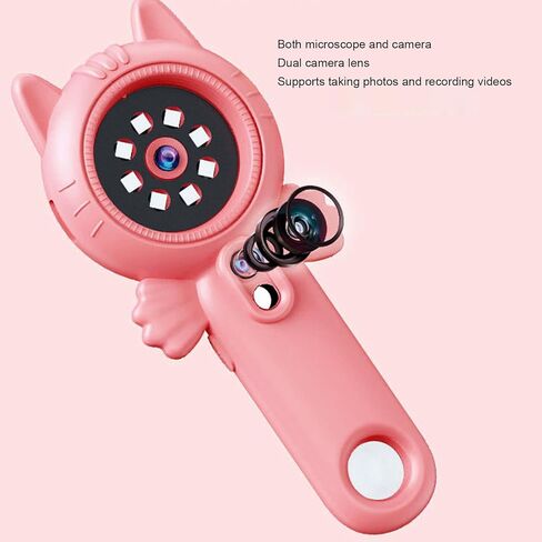 Handheld Digital Microscope Camera 16x Magnification 4X Zoom 2 Inch Screen 1080P Pocket Magnifying Glass Photo Video Recording (Pink) in Saudi Arabia
