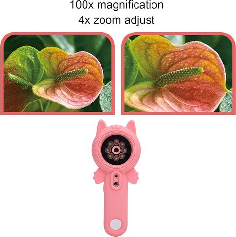 Handheld Digital Microscope Camera 16x Magnification 4X Zoom 2 Inch Screen 1080P Pocket Magnifying Glass Photo Video Recording (Pink) in Saudi Arabia