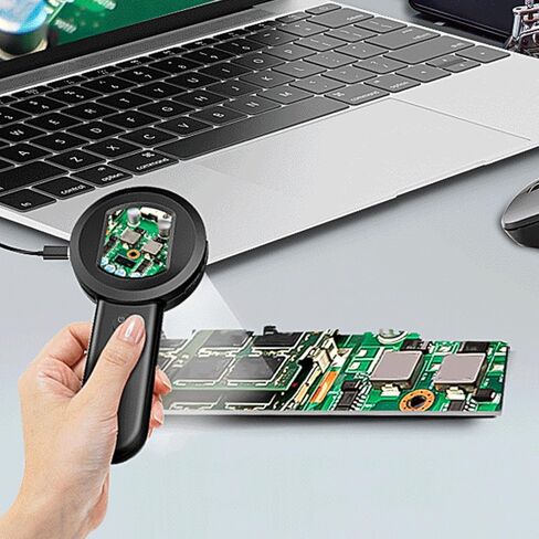 Handheld Microscope with 2.0 Inch Screen LED Light 50X Digital Magnifying Glass 16MP Camera for Repair Reading (128GB) in Saudi Arabia