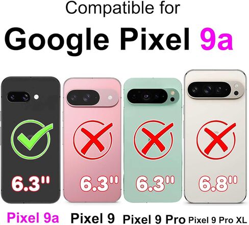 Case Wallet for Google Pixel 9a, with [3 Card Slots], Kickstand Magnetic Closure PU Leather Shockproof Protective Flip Cover 2025, Snow and Horses in Saudi Arabia