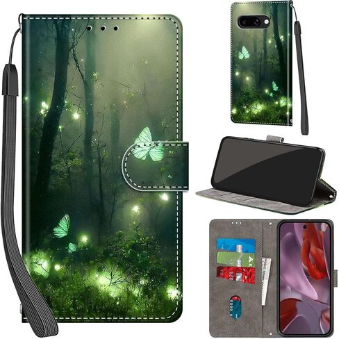 Case Wallet for Google Pixel 9a, with [3 Card Slots], Kickstand Magnetic Closure PU Leather Shockproof Protective Flip Cover 2025, Snow and Horses in Saudi Arabia
