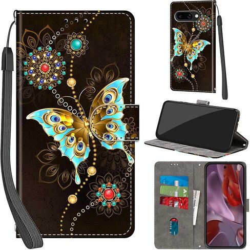 Case Wallet for Google Pixel 9a, with [3 Card Slots], Kickstand Magnetic Closure PU Leather Shockproof Protective Flip Cover 2025, Snow and Horses in Saudi Arabia