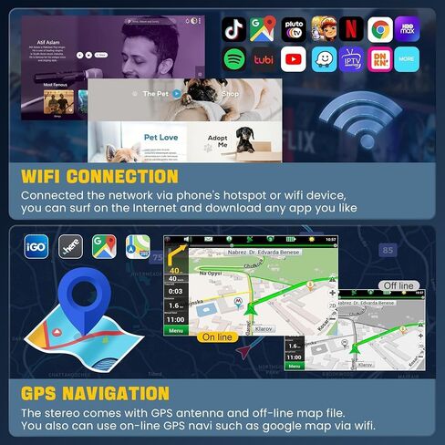 Android 13 Car Radio Stereo for Jeep Wrangler 2015-2017, Wireless Carplay&Android Auto Radio with 4G+64G Support Bluetooth/Voice Control/GPS/WiFi/Back-up Camera/SWC/FM, 10 Inch QLED Touch Screen in Saudi Arabia