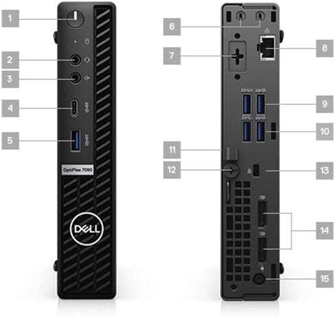 Dell Optiplex 7090 Micro Desktop | Core i5-10500T - 256GB SSD Hard Drive - 16GB RAM | 6 cores @ 3.8 GHz Win 11 Pro Black (Renewed) in Saudi Arabia