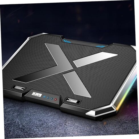 RGB Touch Control Laptop Cooling Pad Colorful LED Lights Adjustable Height Portable Design for Gaming and Work Compatible Laptop Sizes in Saudi Arabia