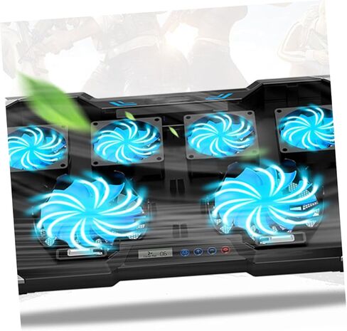 RGB Touch Control Laptop Cooling Pad Colorful LED Lights Adjustable Height Portable Design for Gaming and Work Compatible Laptop Sizes in Saudi Arabia