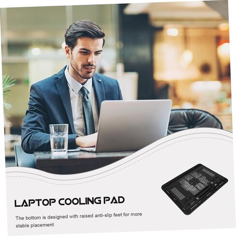 وسادة تبريد للكمبيوتر المحمول، مراوح USB مزدوجة، ارتفاع قابل للتعديل، حامل حامل للكمبيوتر المحمول، تبديد الحرارة للاستخدام المكتبي in Kuwait