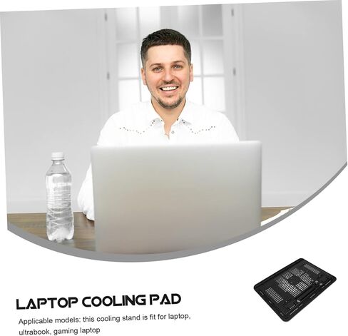 وسادة تبريد للكمبيوتر المحمول، مراوح USB مزدوجة، ارتفاع قابل للتعديل، حامل حامل للكمبيوتر المحمول، تبديد الحرارة للاستخدام المكتبي in Kuwait