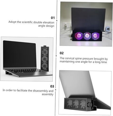 مجموعة واحدة من حامل تبريد الكمبيوتر المحمول RGB مع تصميم مريح للارتفاع للألعاب والوسائط المتعددة، واستخدام مراوح التبريد السريع المتوافقة مع جميع أجهزة الكمبيوتر المحمول in Kuwait